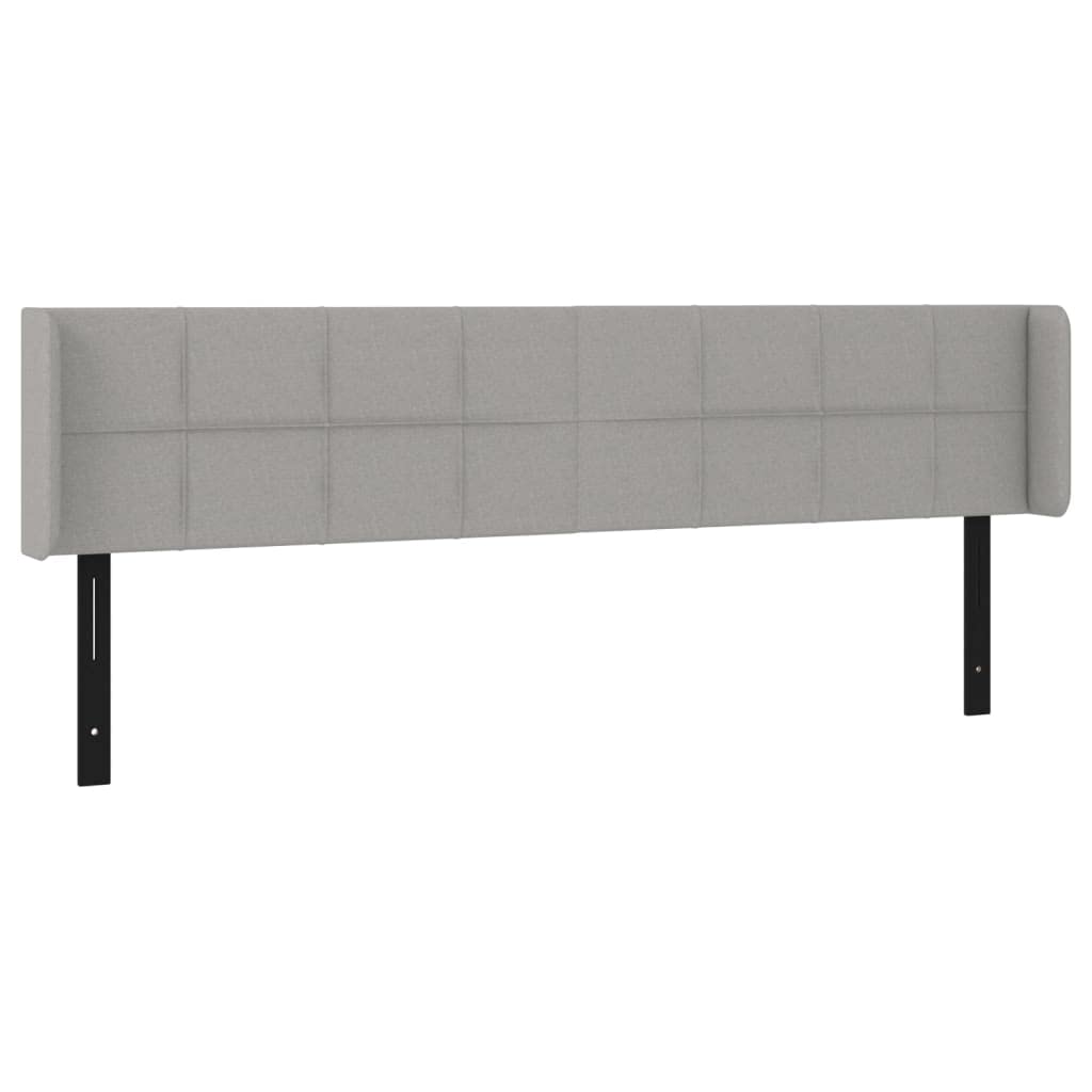 Vidaxl Led Headboard, Upholstered Headboard For Bed Home, Bed Headboard With Led Light, Bedroom Furniture, Light Gray 64.2"X6.3"X30.7"/34.6" Fabric